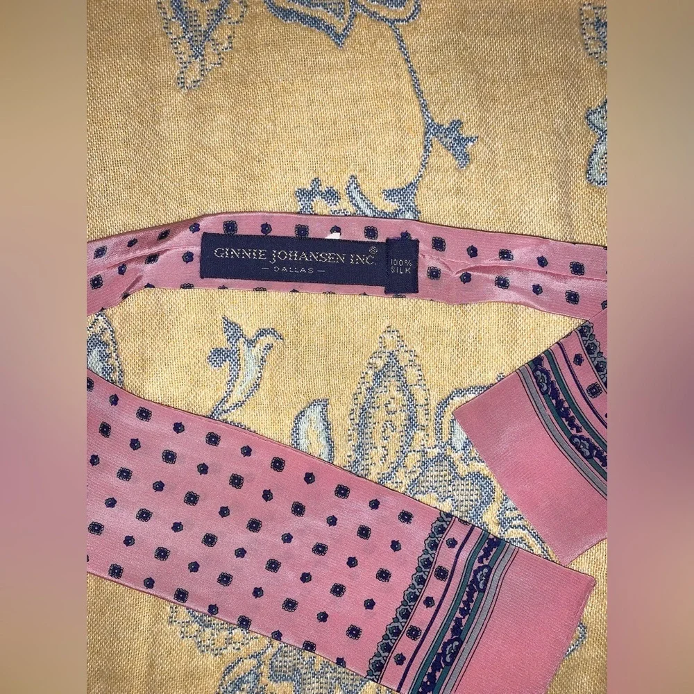 Silk Woman’s tie scarf Pink by Ginnie Johansen 100% Silk